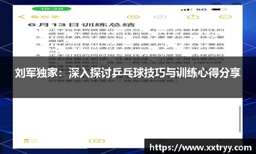 刘军独家：深入探讨乒乓球技巧与训练心得分享