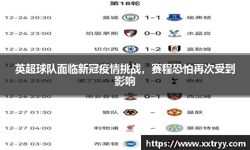 英超球队面临新冠疫情挑战，赛程恐怕再次受到影响